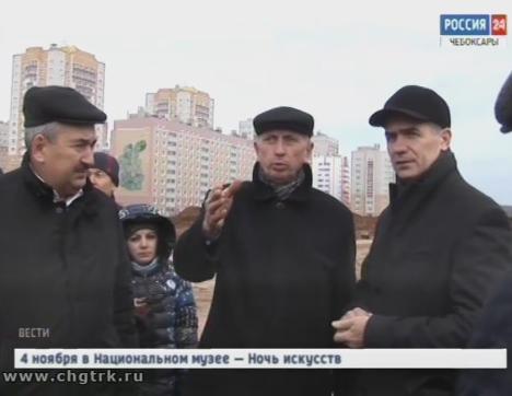 Глава администрации Чебоксар Алексей Ладыков проинспектировал  ход строительства Московского моста и дороги в микрорайоне «Солнечный» 