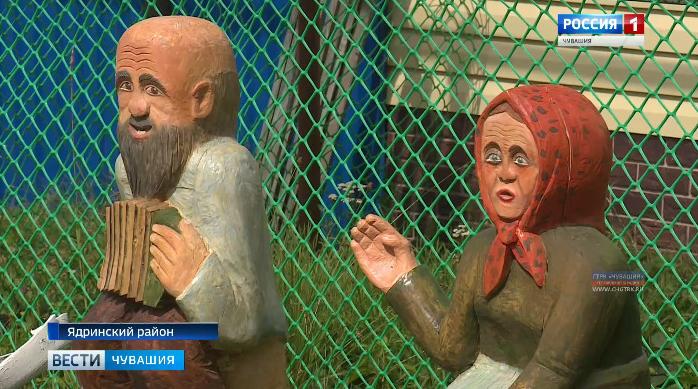 Пенсионер Николай Ландышев из Ядринского района мастерит скульптуры из дерева