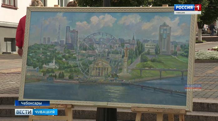 Подарок к юбилею: участники международного пленэра написали памятную картину с достопримечательностями Чебоксар