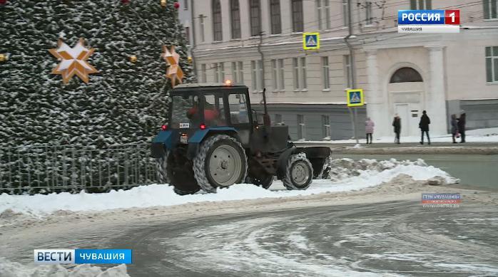 С уборкой снега на дорогах коммунальные службы Чебоксар в целом справились