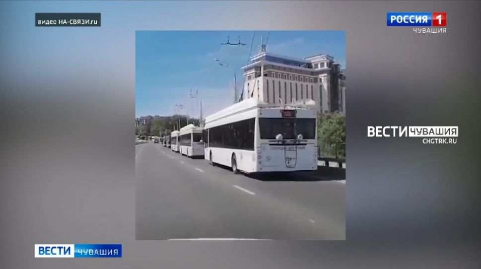 На Московском проспекте в Чебоксарах произошел обрыв контактной сети