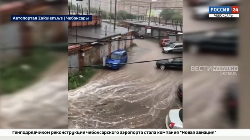 Из-за отсутствия ливневок в Чебоксарах затопило гаражно-строительный кооператив