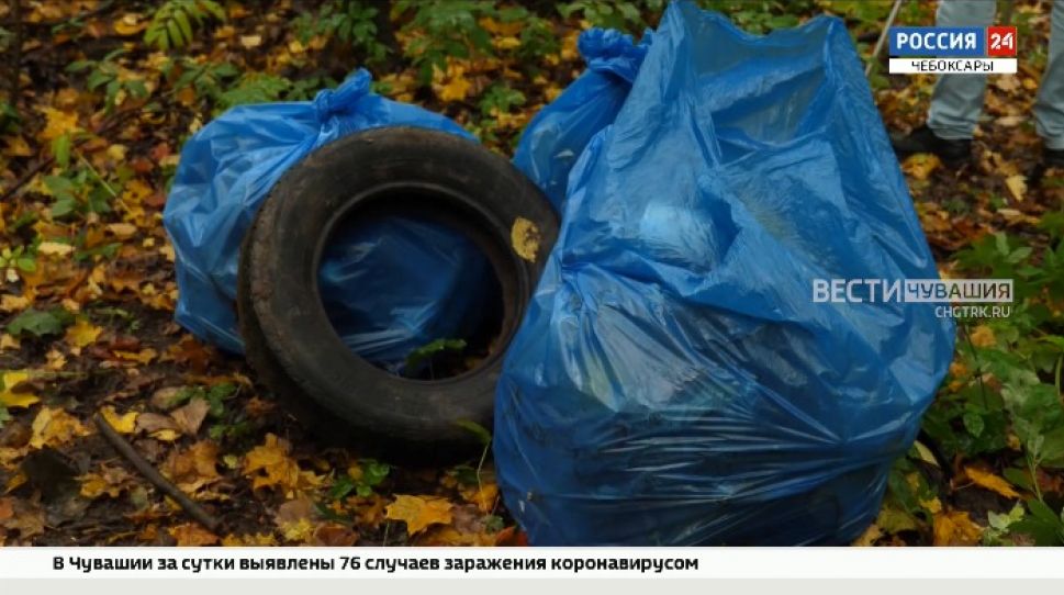 Чебоксарские школьники за несколько часов собрали тонну мусора в Ботаническом саду