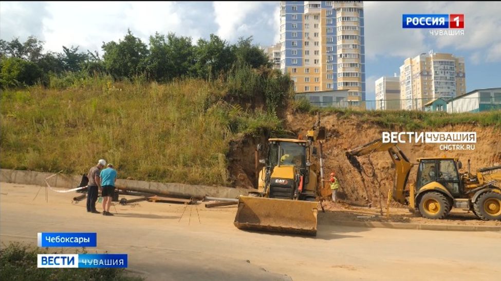 В Чебоксарах в микрорайоне "Радужный" начали укреплять склон возле детсада