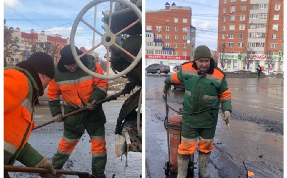 На городских дорогах Чебоксар ведется ямочный ремонт