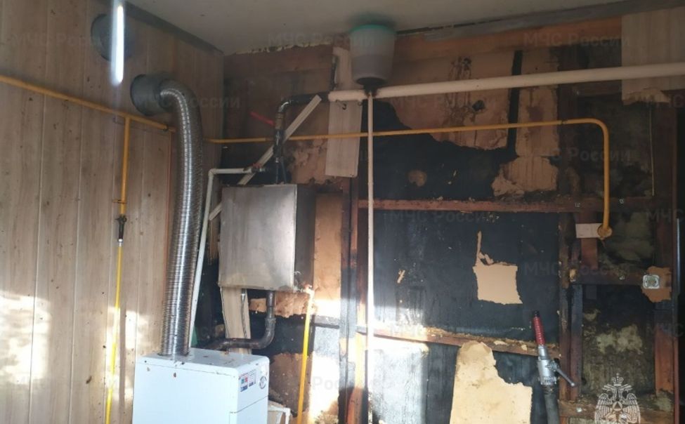 В Моргаушском округе загорелась котельная в частном доме 