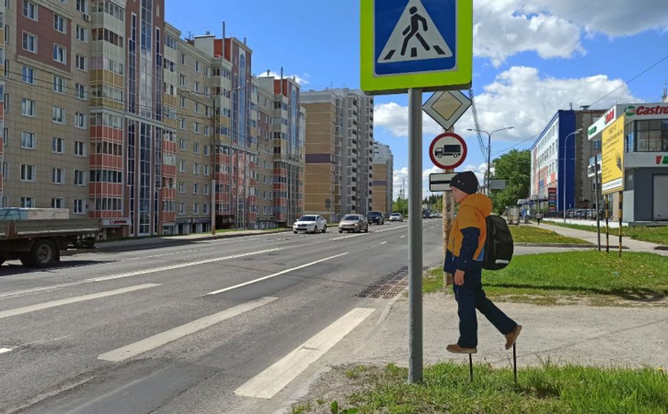 На двух пешеходных переходах в Чебоксарах появились муляжи детей