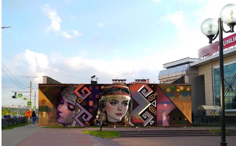 В Чебоксарах обновляют мурал с "Нарспи"