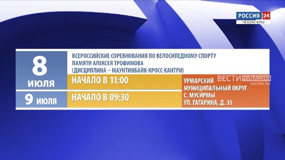 Афиша спортивных мероприятий в Чувашии на 8-9 июля