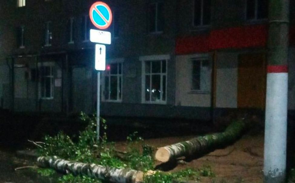 В Чебоксарах последствия грозы и урагана ликвидировали до утра