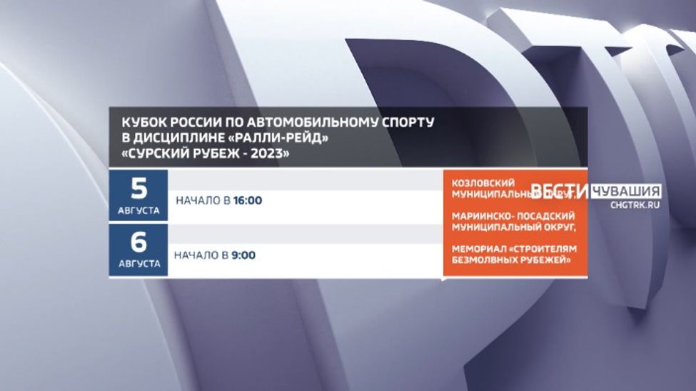 Афиша спортивных мероприятий в Чувашии на 5-6 августа