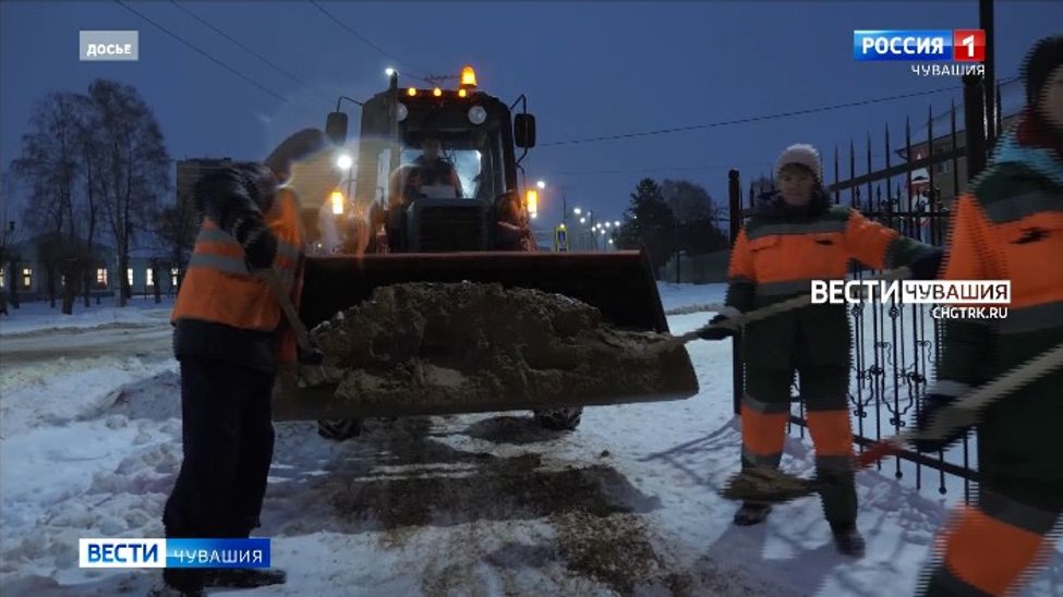 Для обработки чебоксарских дорог заготовлено 600 тонн технической соли