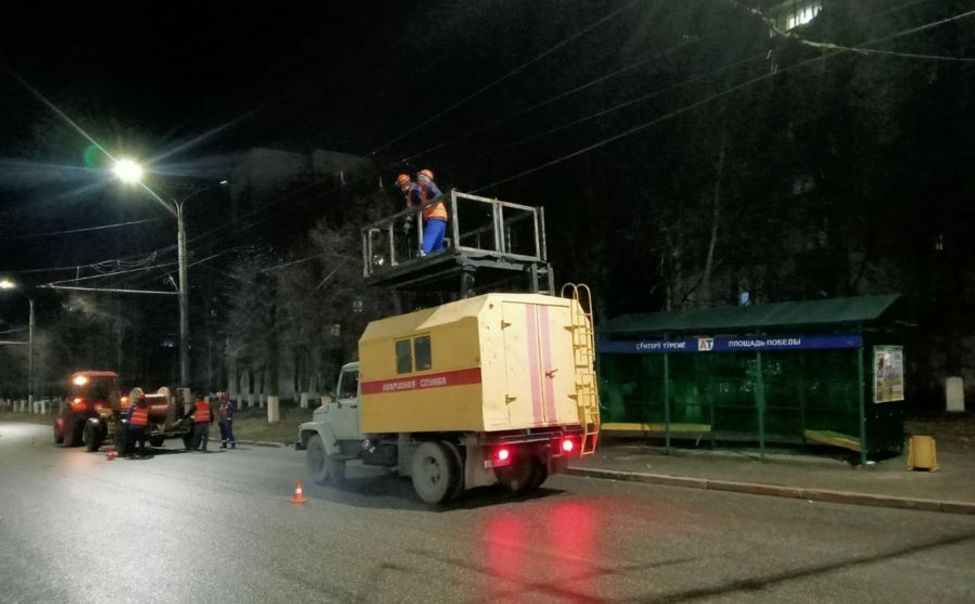 В Чувашии обновили более 6 км  контактной сети троллейбусных линий 