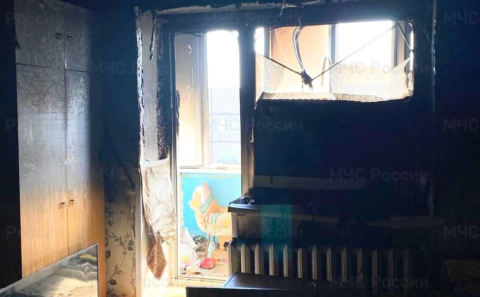 В Алатыре при пожаре в своей квартире пострадал 50-летний мужчина