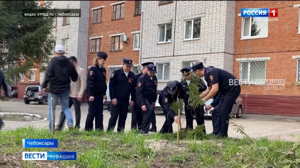 В Чебоксарах полицейские и общественники приняли участие во Всероссийской акции "Сад памяти"