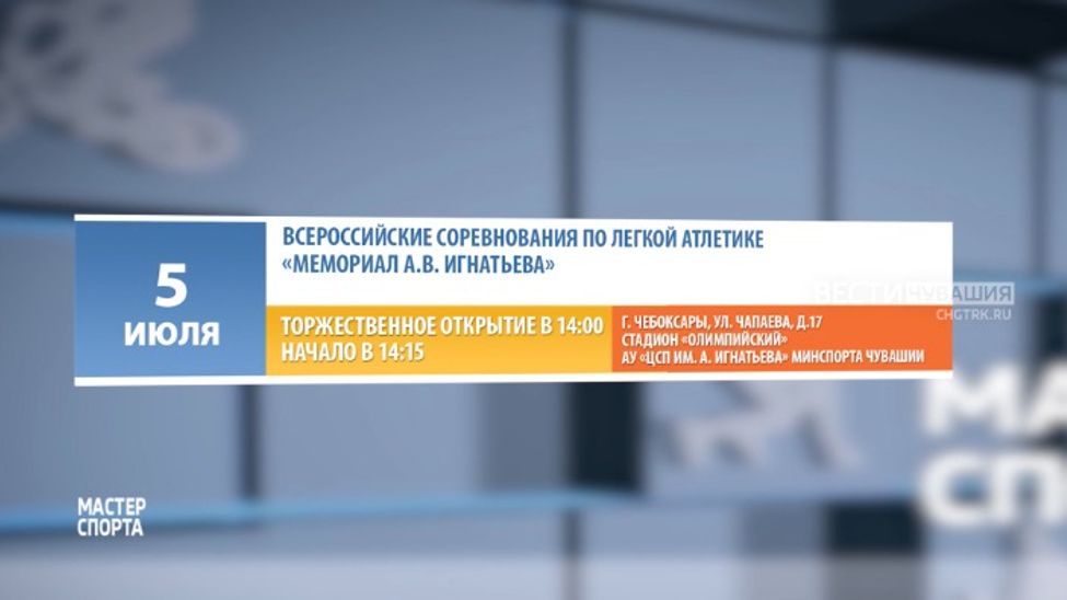 Афиша спортивных мероприятий в Чувашии на 5-7 июля