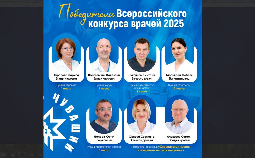 Сразу 7 наших врачей Чувашии вошли в число лучших специалистов страны 
