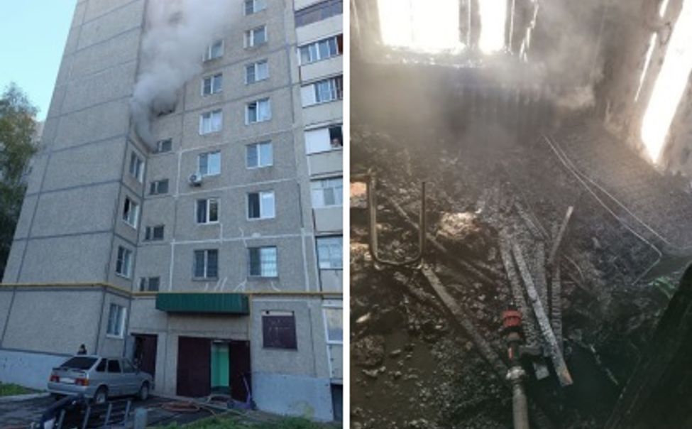 В Новочебоксарске полиция помогала пожарным обеспечивать безопасноть при пожаре в многоэтажке