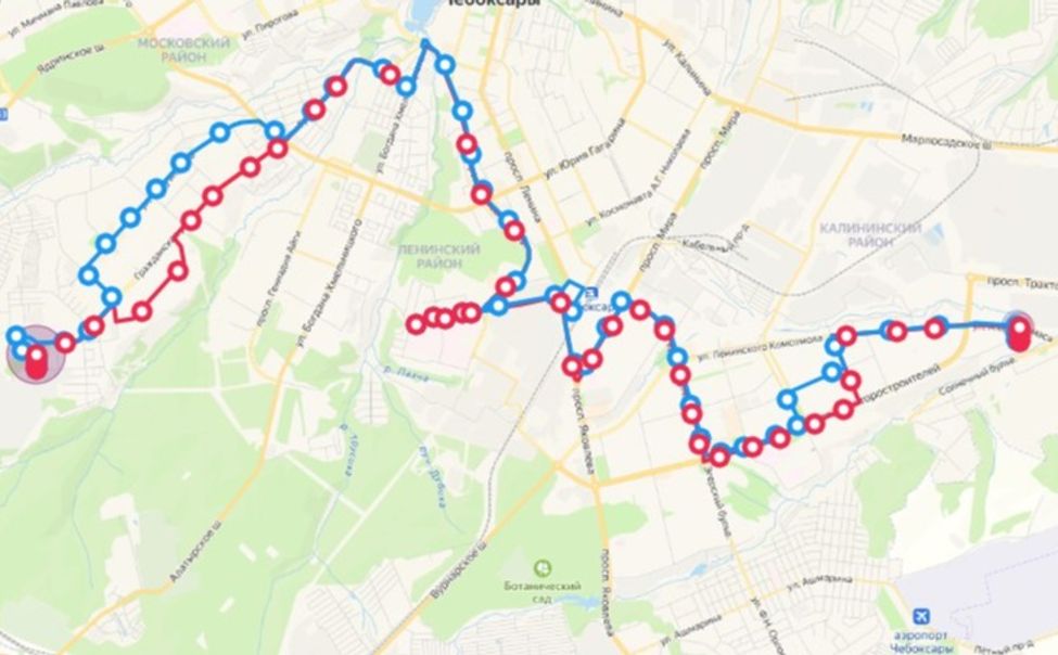 В Чебоксарах изменилась схема движения автобуса муниципального маршрута №5