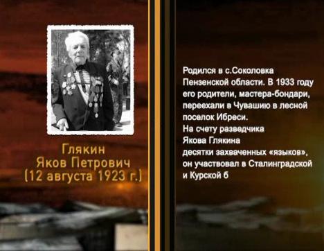  Победа живет в поколениях. Глякин Яков Петрович
