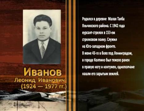 Победа живет в поколениях. Иванов Леонид Иванович