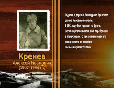 Победа живет в поколениях. Кренев Алексей Иванович