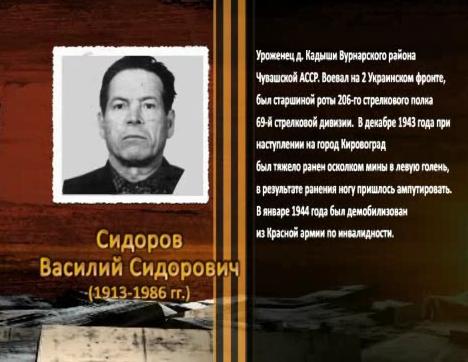 Победа живет в поколениях. Сидоров Василий Сидорович