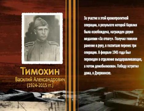 Победа живет в поколениях. Тимохин Василий Александрович